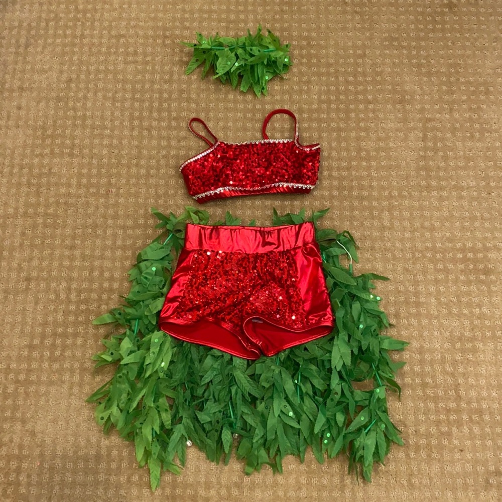 GIRLS 8-10 Hawaiian Grass Skirt Halloween or Dance Costume
